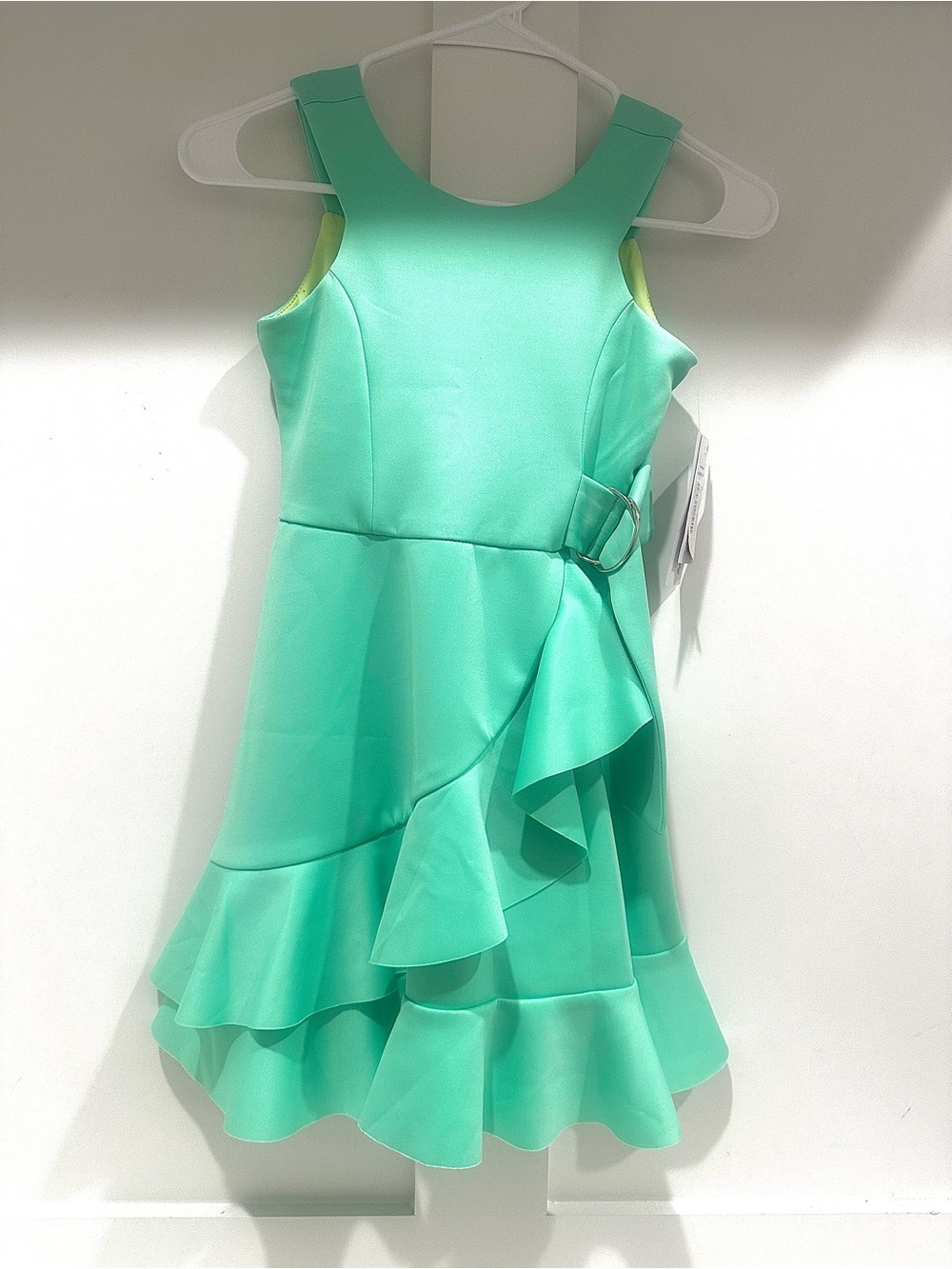 Bonnie Jean Sleeveless Ruffle Dress in Mint